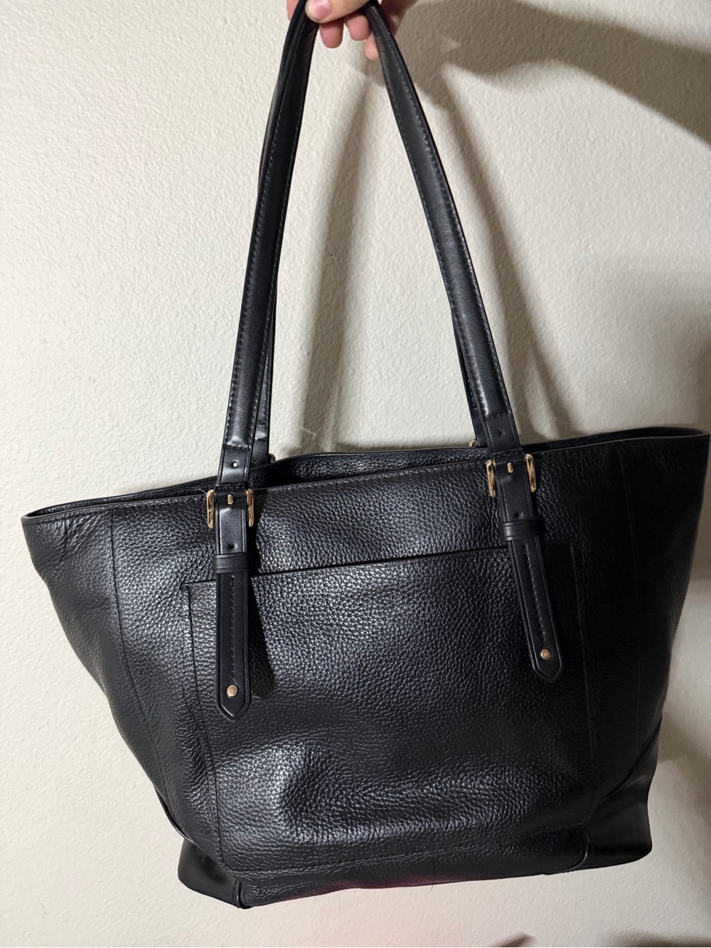 Michael Kors Black Leather Pebbled Tote with Gold Hardware - Picture 2 of 4